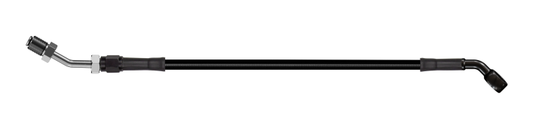 Goodridge 56in Universal Clutch Line w/Black Zinc Fittings & Black Hose - 45Deg Banjo w/AN3 Fitting - HD2045-1CB-BK56