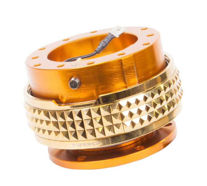 NRG Quick Release Kit - Pyramid Edition - Rose Gold Body / Chrome Gold Pyramid Ring - SRK-210RG/CG