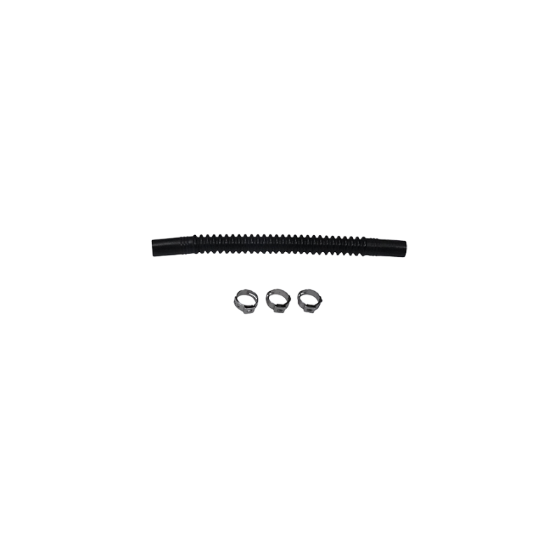Deatschwerks Convoluted Tubing 150mm Length x 10mm ID Side 1 x 10mm ID Side 2 - Black - 9-CT-6-38