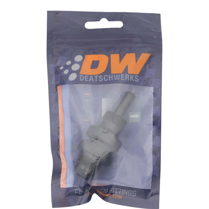 DeatschWerks 8AN Male Flare to Straight 3/8in Single Hose Barb - Anodized Matte Black - 6-02-0740-B