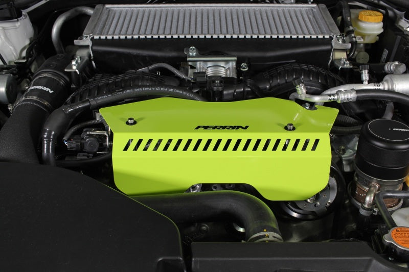 PERRIN 22-25 Subaru WRX Pulley Cover - Neon Yellow (TALL - For Use w/o PERRIN AOS) - PSP-ENG-153NY