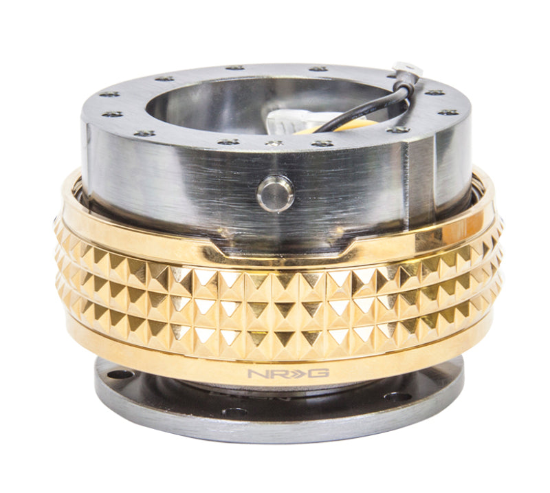 NRG Quick Release Kit - Pyramid Edition - Gunmetal Body / Chrome Gold Pyramid Ring - SRK-210GM/CG