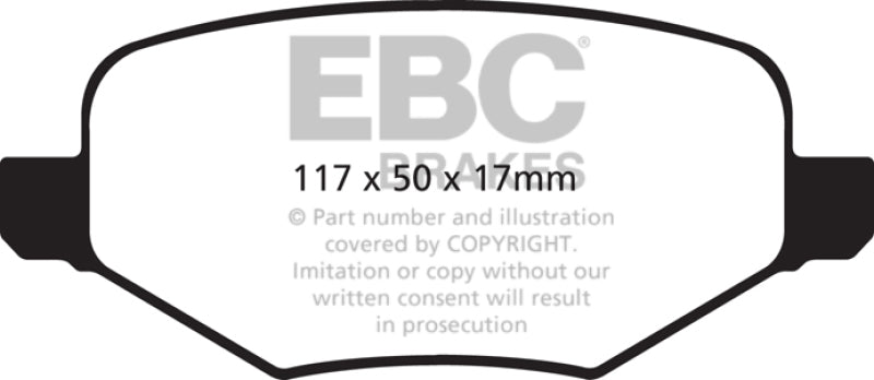 EBC 11-14 Ford Edge 2.0 Turbo Ultimax2 Rear Brake Pads - UD1377