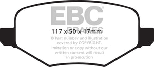 EBC 11-14 Ford Edge 2.0 Turbo Ultimax2 Rear Brake Pads - UD1377