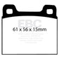 EBC 82-89 Maserati Biturbo 2.5 Twin Turbo Ultimax2 Rear Brake Pads - UD031