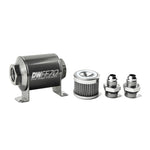 DeatschWerks Stainless Steel 8AN 40 Micron Universal Inline Fuel Filter Housing Kit (70mm) - 8-03-070-040K-8