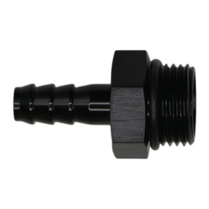 DeatschWerks 8AN ORB Male to 5/16in Male Triple Barb Fitting (Incl O-Ring) - Anodized Matte Black - 6-02-0512-B