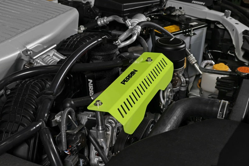 PERRIN 22-25 Subaru WRX Pulley Cover - Neon Yellow (SHORT - For Use w/PERRIN AOS) - PSP-ENG-154NY