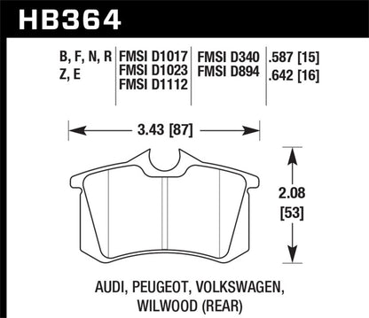 Hawk HPS Street Brake Pads - HB364F.587