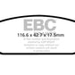 EBC 13+ Buick Encore 1.4 Turbo Ultimax2 Rear Brake Pads - UD1468