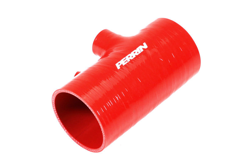 PERRIN 22-24 Subaru WRX / 20-25 LGT & OBXT Turbo Inlet Hose w/Turbo Adapter Flange (Short) - Red - PSP-INT-426RD