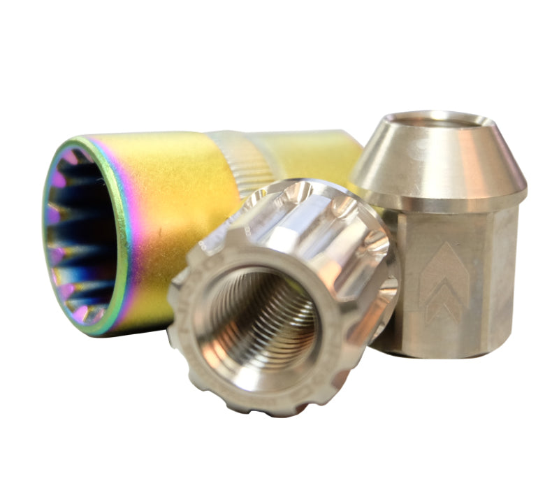 NRG 200 Series M12 X 1.25 Titanium Lug Nut Set - 21 Pc w/Lock Key Socket - Silver - LN-T210SL-21