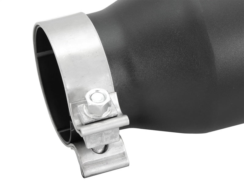 aFe Power Gas Exhaust Tip Black- 3 in In x 4.5 out X 9 in Long Bolt On (Black) - 49T30451-B09