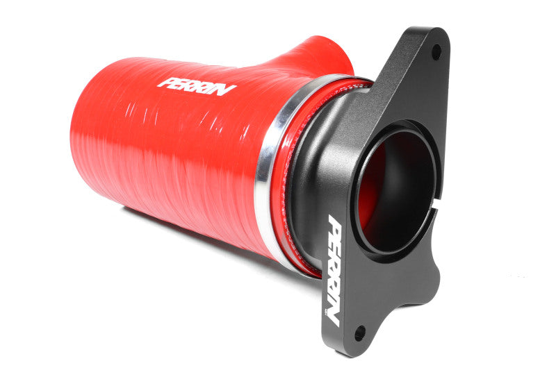 PERRIN 22-24 Subaru WRX / 20-25 LGT & OBXT Turbo Inlet Hose w/Turbo Adapter Flange (Short) - Red - PSP-INT-426RD