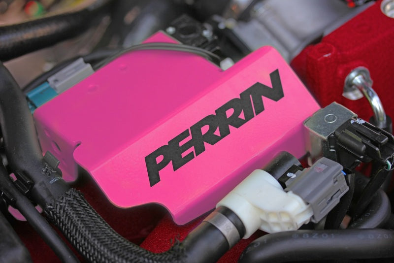 PERRIN 08-21 Subaru STI Boost Control Solenoid Cover - Hyper Pink - PSP-ENG-161HP