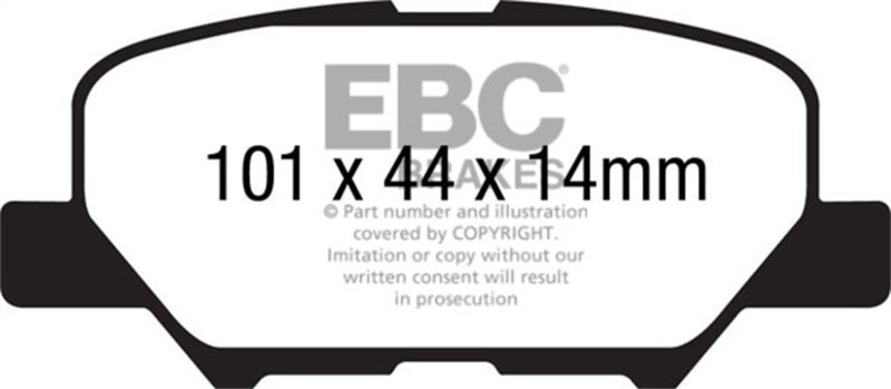 EBC 14+ Mazda 3 2.0 (Mexico Build) Yellowstuff Rear Brake Pads - DP42171R