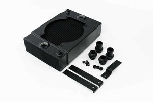 CSF Universal Drag Race / Tuck Radiator -10.5H" x 10L" x 3.6W" (5.65" w/fan) - Includes 9-inch SPAL fan - Includes inlet/outlet kit (1.25 or -16) + in