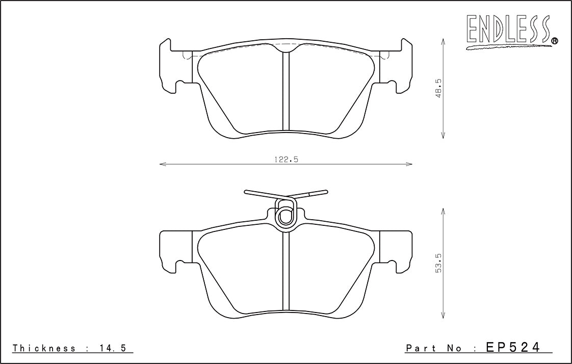 Endless ME20 rear pad EP524 - Honda Civic Type R FK8 / FL5