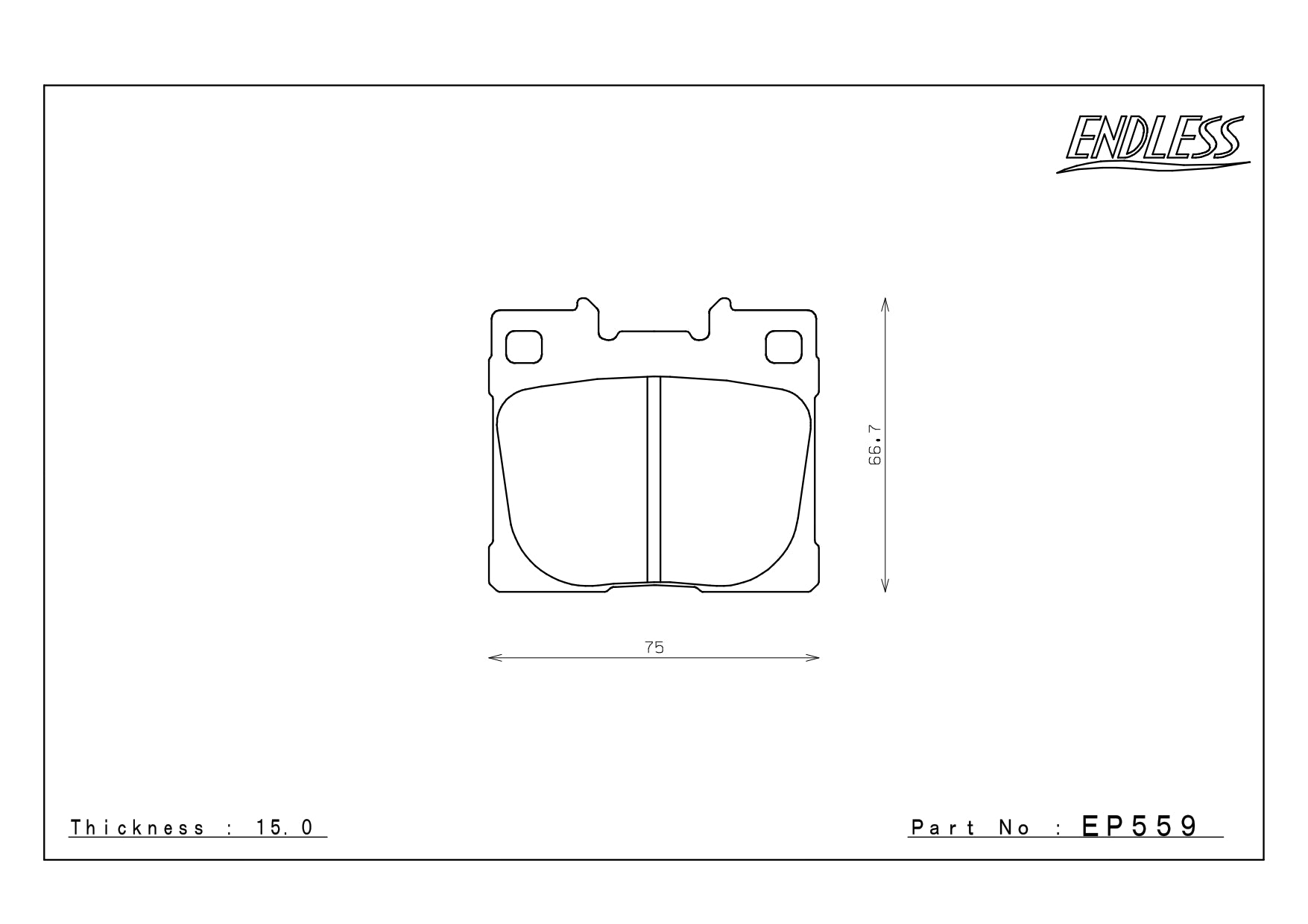 Endless ME20 rear pad EP559 - Toyota GR Yaris / GR Corolla