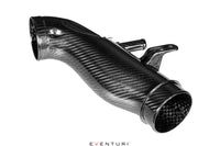 Carbon turbo tube showing mounting bracket and breather ports - Eventuri - Revzone