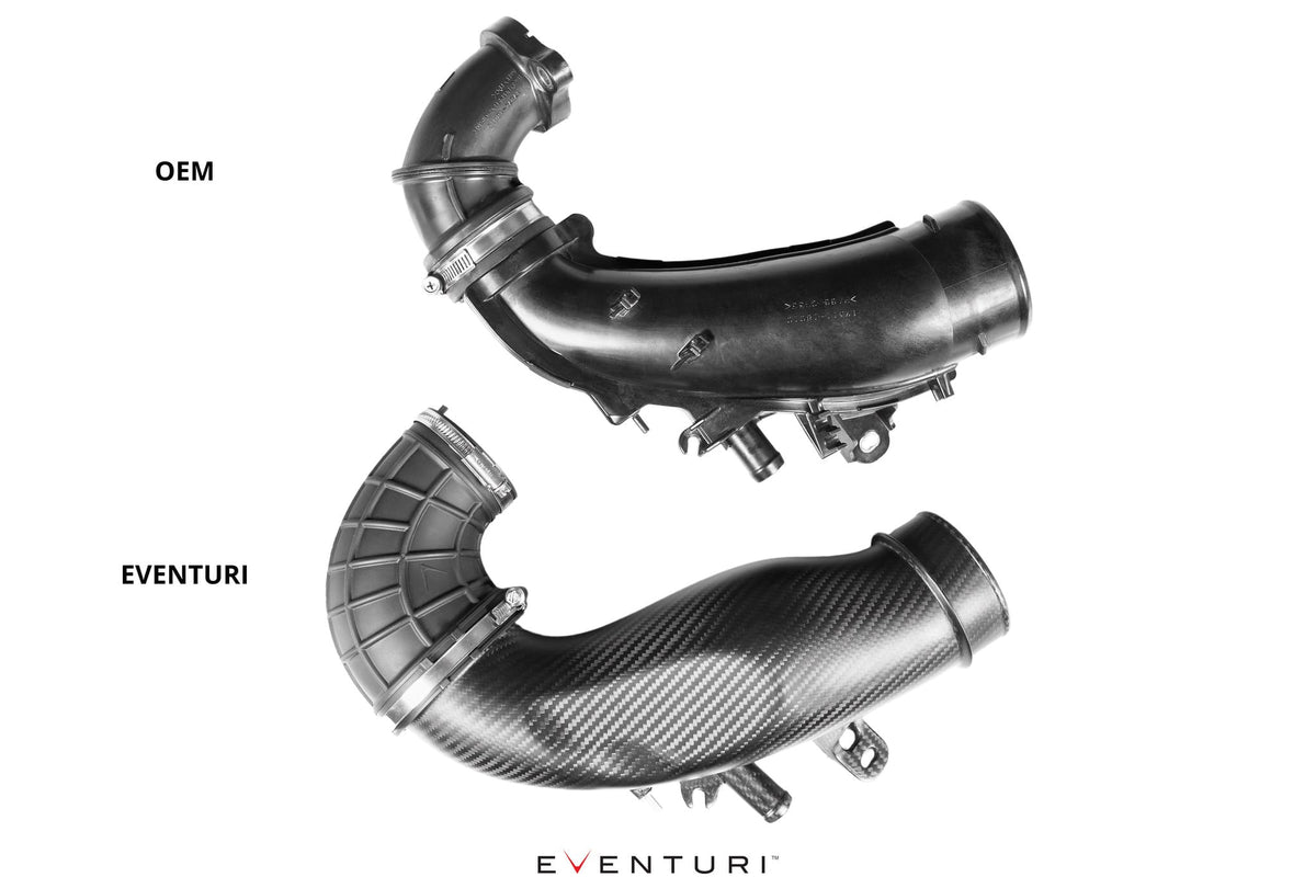 OEM vs Eventuri turbo tube top view - Eventuri - Revzone