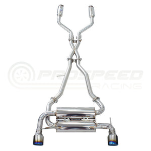Invidia Gemini Cat Cack Exhaust - Rolled Titanium Blue Tips - Nissan 350Z Z33 02-09