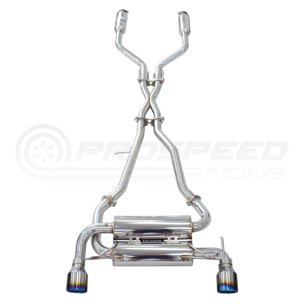 Invidia Gemini Cat Cack Exhaust - Straight Cut Titanium Blue Tips - Nissan 350Z Z33 02-09 - Revzone