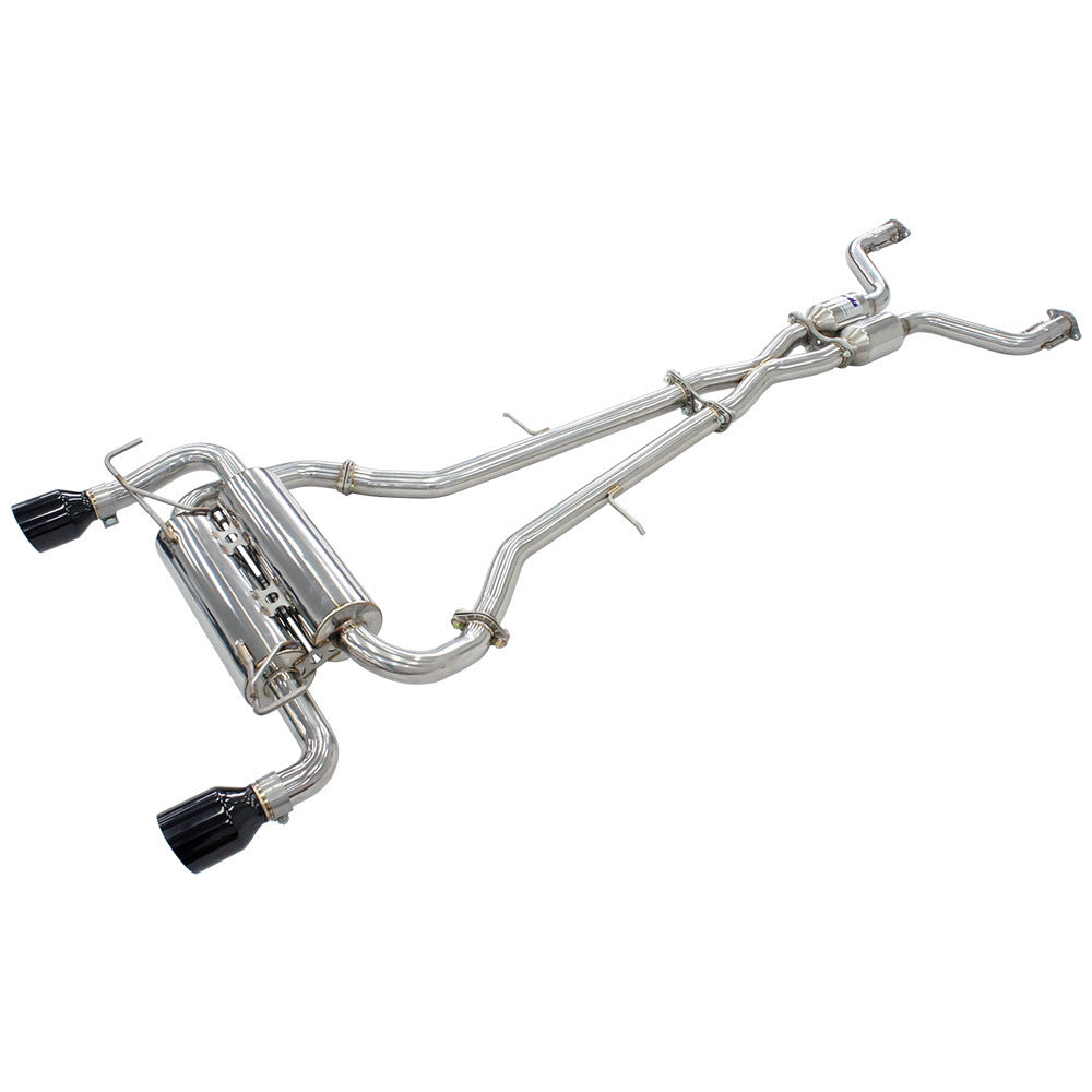 Invidia Gemini Cat Cack Exhaust - Straight Cut Black Stainless Tips - Nissan 350Z Z33 02-09 - Revzone