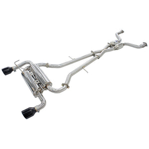 Invidia Gemini Cat Cack Exhaust - Straight Cut Black Stainless Tips - Nissan 350Z Z33 02-09