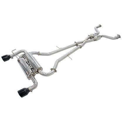 Invidia Gemini Cat Cack Exhaust - Straight Cut Black Stainless Tips - Nissan 350Z Z33 02-09