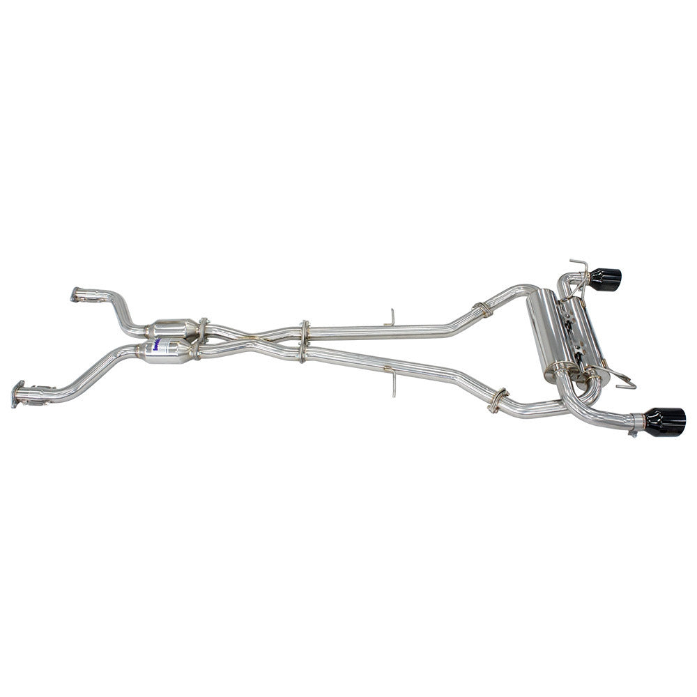 Invidia Gemini Cat Cack Exhaust - Straight Cut Black Stainless Tips - Nissan 350Z Z33 02-09 - Revzone