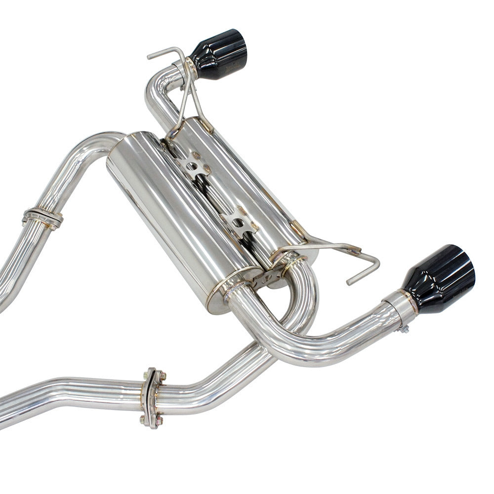 Invidia Gemini Cat Cack Exhaust - Straight Cut Black Stainless Tips - Nissan 350Z Z33 02-09 - Revzone