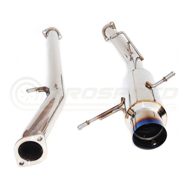 Invidia N1 Cat Back Exhaust Non Resonated - Straight Cut Black Stainless Tips - Subaru WRX/STI GD 01-07 - Revzone