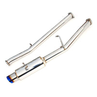 Invidia N1 Cat Back Exhaust Non Resonated - Straight Cut Titanium Blue Tips - Subaru WRX/STI GD 01-07 - Revzone