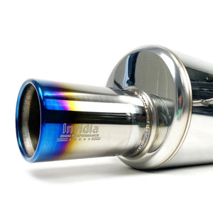 Invidia G200 Cat Back Exhaust - Rolled Titanium Blue Tips - Subaru Forester XT SG 03-08