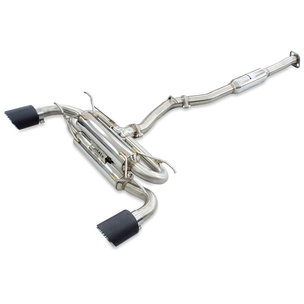 Invidia R400 70mm Cat Back Exhaust - Straight Cut Titanium Blue Tips - Subaru BRZ & Toyota 86 12-21, 22+ - Revzone