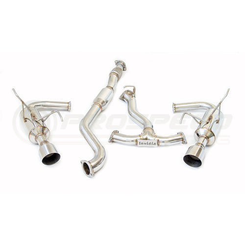 Invidia R400 Cat Back Exhaust - Straight Cut Polished Stainless Tips - Subaru WRX 08-10 Sedan/Forester XT SH SJ - Revzone