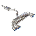 Invidia R400 Valved Cat Back Exhaust w/Oval Tips - Rolled Titanium Blue Tips - VW Golf R Mk7 - Revzone