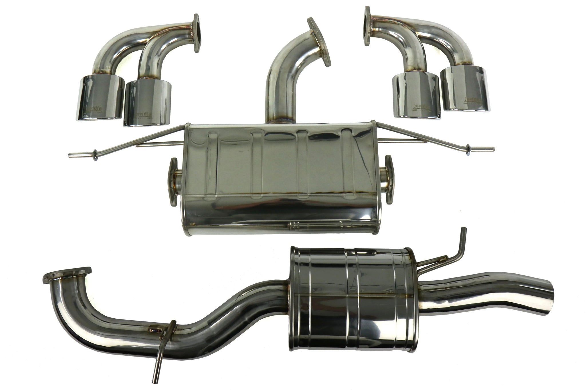 Invidia Q300 Non-Valved Catback Exhaust w/Oval Tips - Rolled Polished Stainless Tips - VW Golf R Mk7 - Revzone