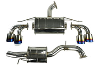 Invidia Q300 Non-Valved Catback Exhaust w/Oval Tips - Rolled Titanium Blue Tips - VW Golf R Mk7 - Revzone