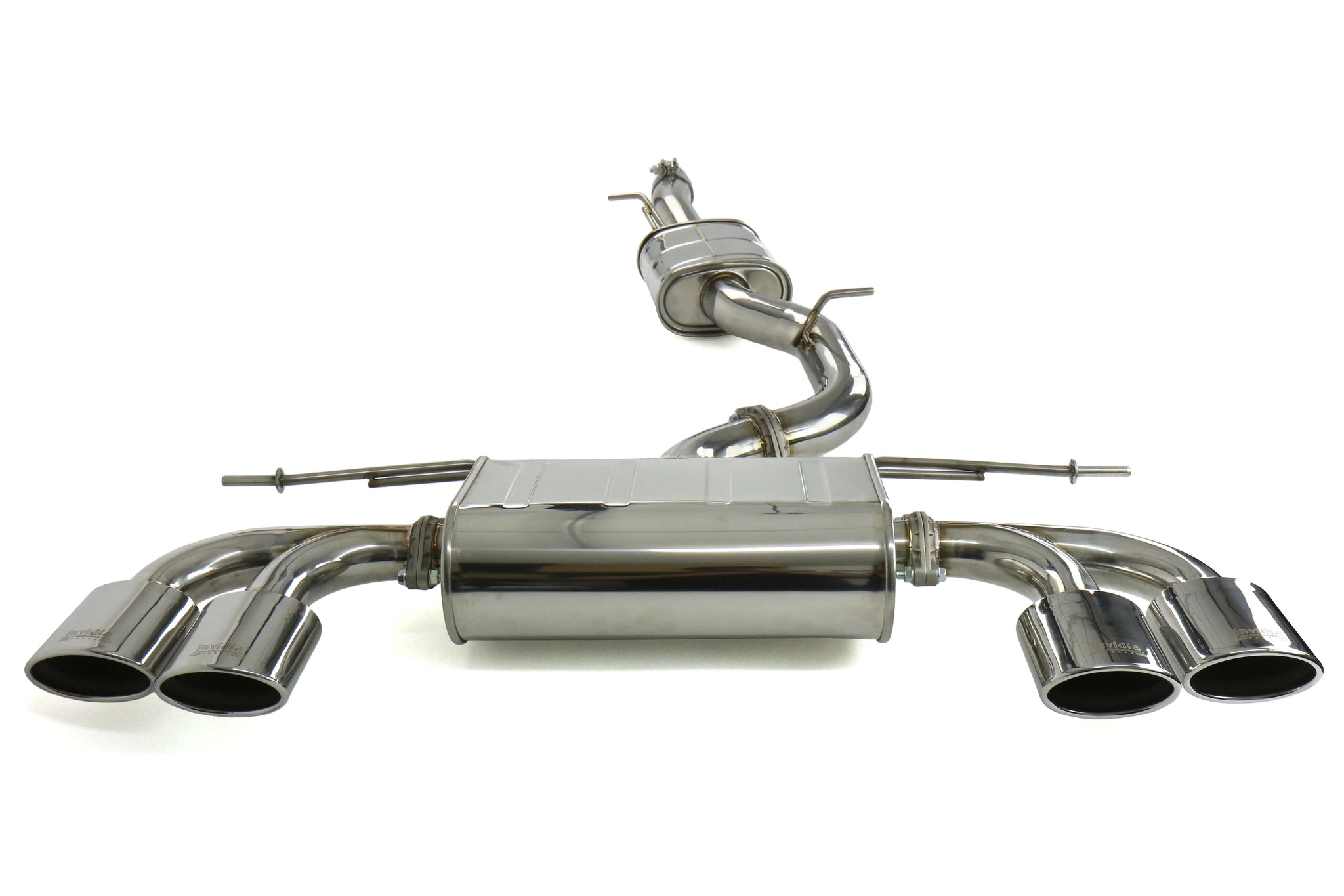 Invidia Q300 Non-Valved Catback Exhaust w/Oval Tips - Rolled Polished Stainless Tips - VW Golf R Mk7 - Revzone