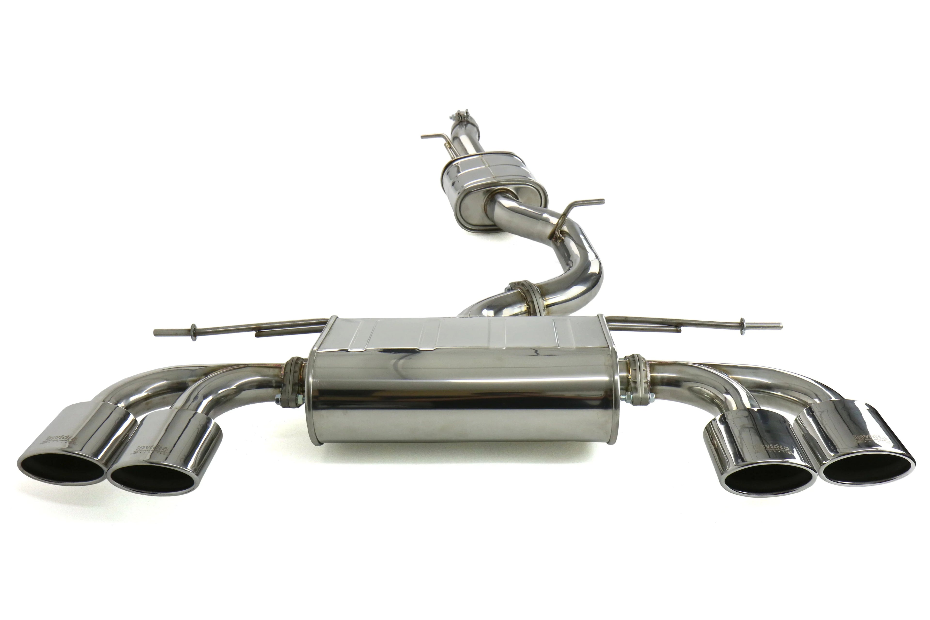 Invidia Q300 Non-Valved Catback Exhaust w/Oval Tips - Rolled Polished Stainless Tips - VW Golf R Mk7 - Revzone