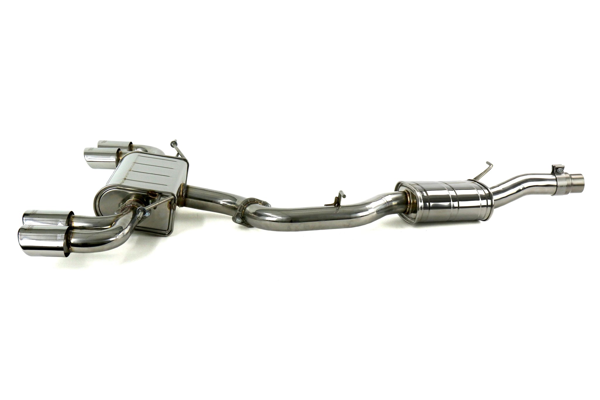Invidia Q300 Non-Valved Catback Exhaust w/Oval Tips - Rolled Polished Stainless Tips - VW Golf R Mk7 - Revzone