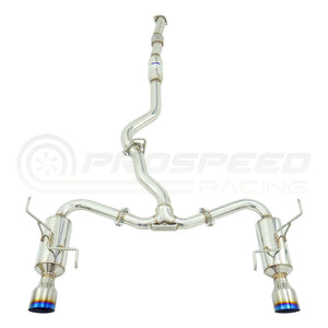 Invidia R400 Cat Back Exhaust - Straight Cut Titanium Blue Tips - Subaru WRX 08-10 Sedan/Forester XT SH SJ 08-18
