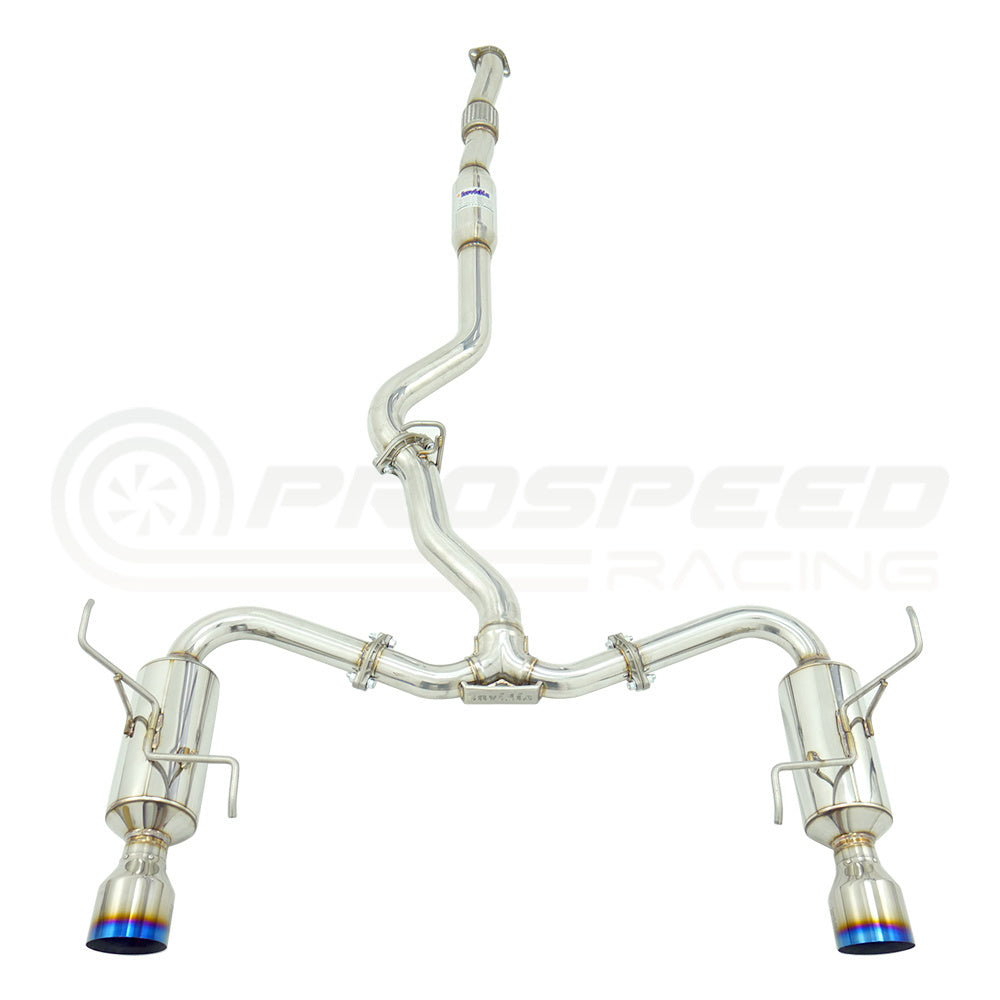 Invidia R400 Cat Back Exhaust - Straight Cut Titanium Blue Tips - Subaru WRX 08-10 Sedan/Forester XT SH SJ 08-18 - Revzone