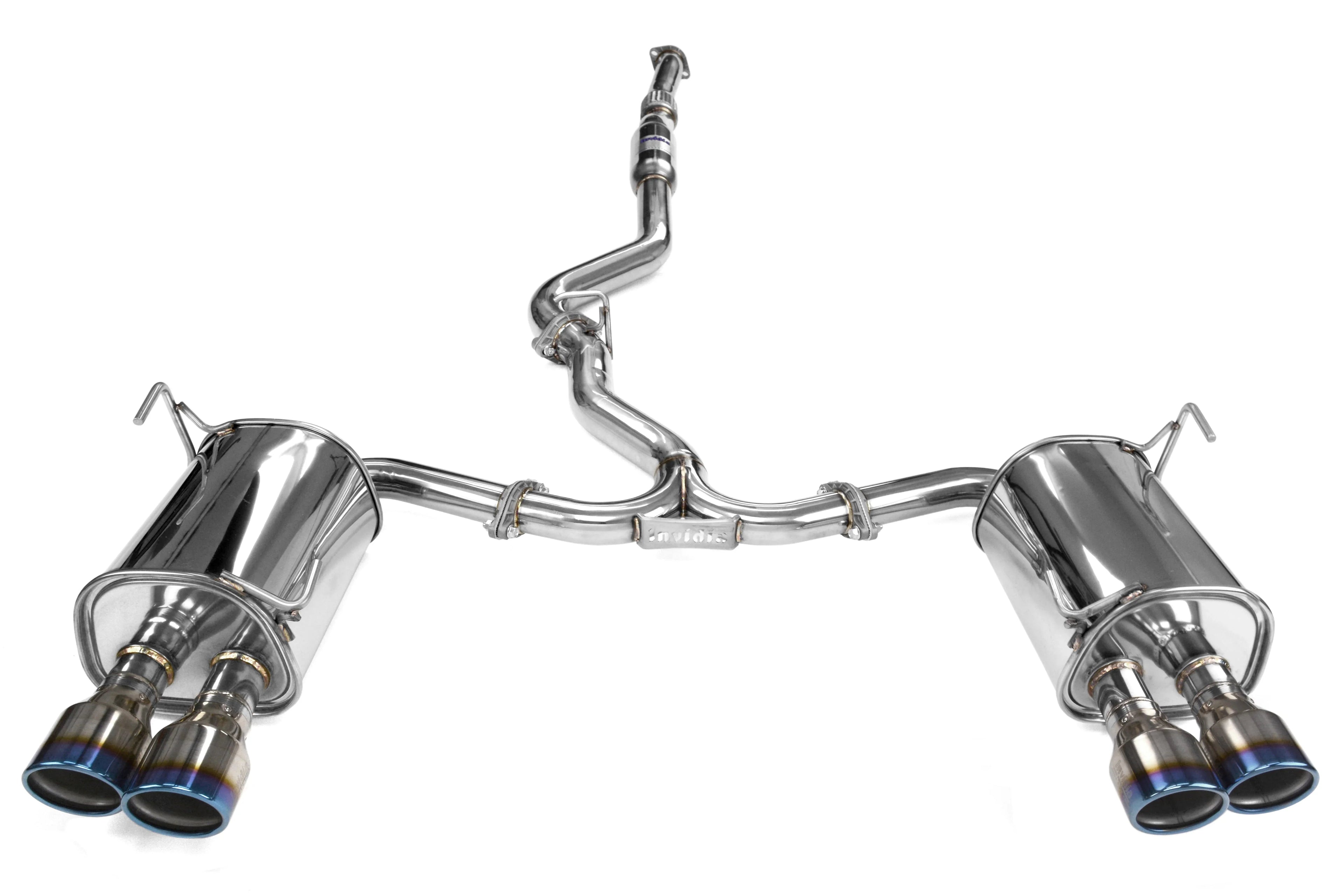 Invidia Q300 Cat Back Exhaust - Rolled Titanium Blue Tips - Subaru WRX/STI 11-21 - Revzone