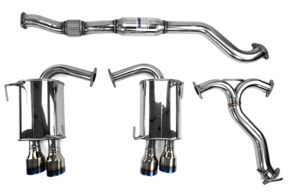 Invidia Q300 Cat Back Exhaust - Rolled Titanium Blue Tips - Subaru WRX/STI 11-21