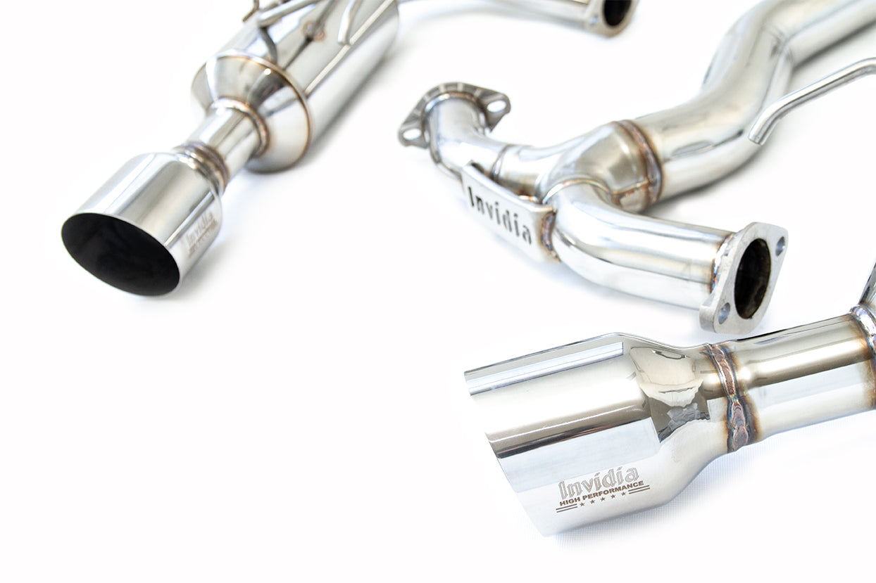 Invidia R400 Cat Back Exhaust - Straight Cut Polished Stainless Tips - Subaru Levorg VM 14-20 - Revzone