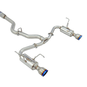 Invidia R400 Cat Back Exhaust - Straight Cut Titanium Blue Tips - Subaru Levorg VM 14-20