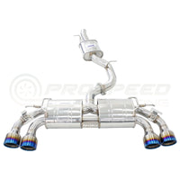 Invidia R400 Valved Cat Back Exhaust w/Round Tips - Rolled Polished Stainless Tips - VW Golf R Mk7 - Revzone